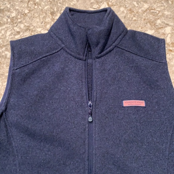 Blue fleece vineyard vines women’s vest - Picture 2 of 6